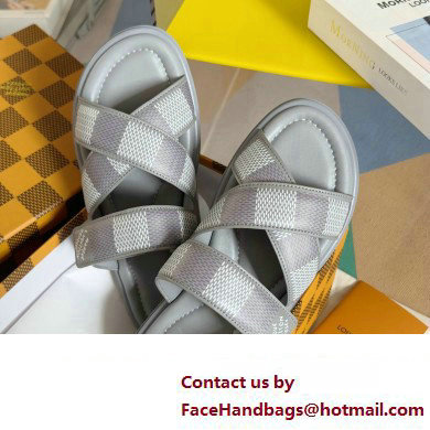 Louis Vuitton Damier pattern Men's Mules Gray 2024