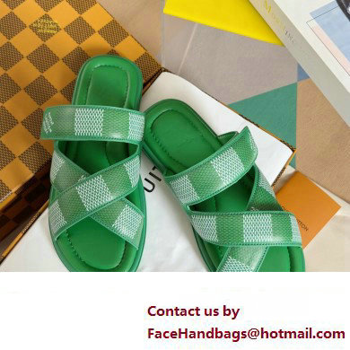 Louis Vuitton Damier pattern Men's Mules Green 2024