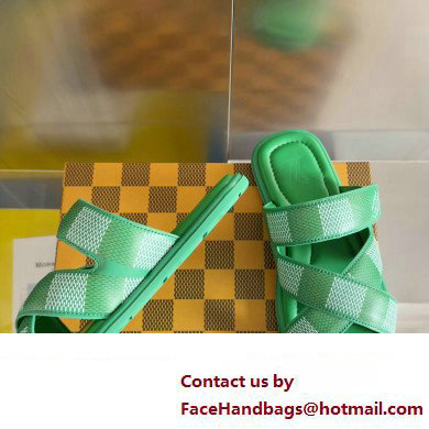 Louis Vuitton Damier pattern Men's Mules Green 2024