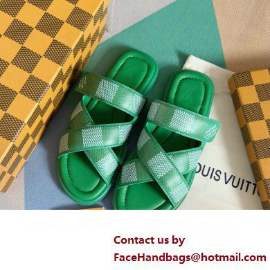 Louis Vuitton Damier pattern Men's Mules Green 2024