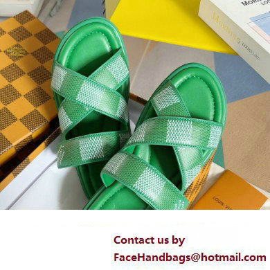 Louis Vuitton Damier pattern Men's Mules Green 2024