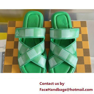 Louis Vuitton Damier pattern Men's Mules Green 2024