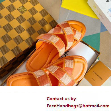 Louis Vuitton Damier pattern Men's Mules Orange 2024