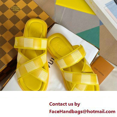 Louis Vuitton Damier pattern Men's Mules Yellow 2024