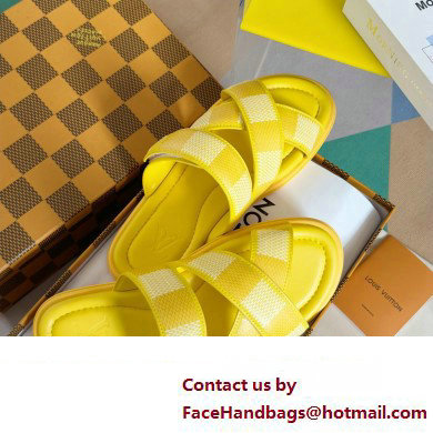 Louis Vuitton Damier pattern Men's Mules Yellow 2024