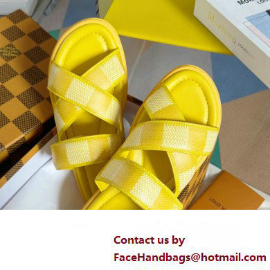 Louis Vuitton Damier pattern Men's Mules Yellow 2024