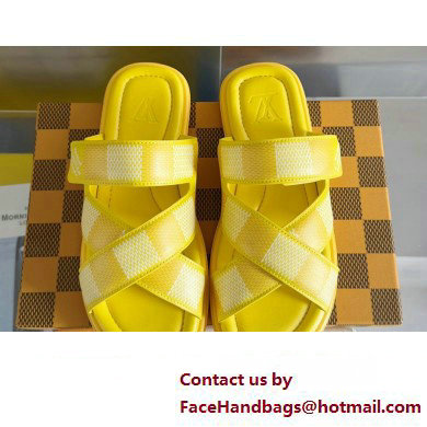 Louis Vuitton Damier pattern Men's Mules Yellow 2024