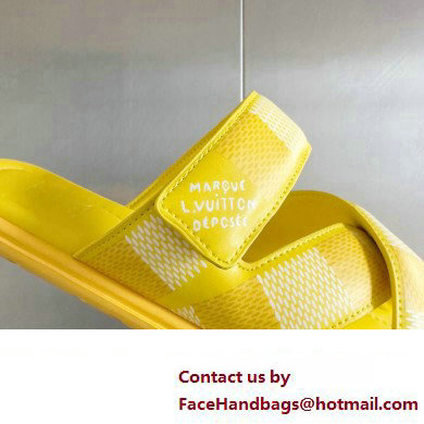 Louis Vuitton Damier pattern Men's Mules Yellow 2024