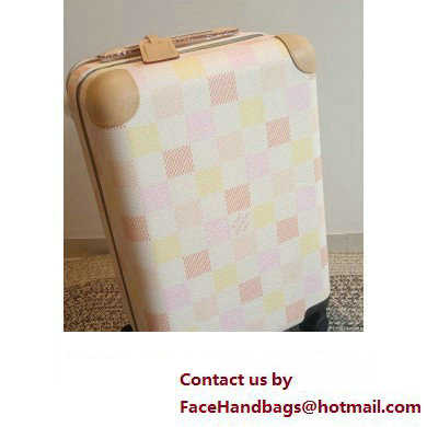 Louis Vuitton Damierlicious canvas Horizon 55 Luggage Bag N40741 Peach Pink 2024