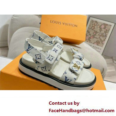 Louis Vuitton LV Sunset Comfort Flat Sandals Leather white canvas 2024