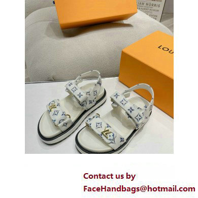 Louis Vuitton LV Sunset Comfort Flat Sandals Leather white canvas 2024