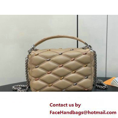 Louis Vuitton Lambskin GO-14 MM Bag with metal studs M24151 Beige 2024