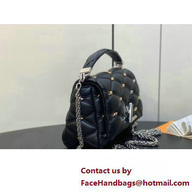 Louis Vuitton Lambskin GO-14 MM Bag with metal studs M24151 Black 2024