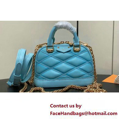 Louis Vuitton Lambskin Nano Alma Bag M83049 Lagoon Blue 2024