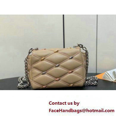 Louis Vuitton Lambskin Pico GO-14 Bag with metal studs M24246 Beige 2024