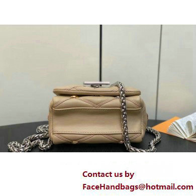 Louis Vuitton Lambskin Pico GO-14 Bag with metal studs M24246 Beige 2024