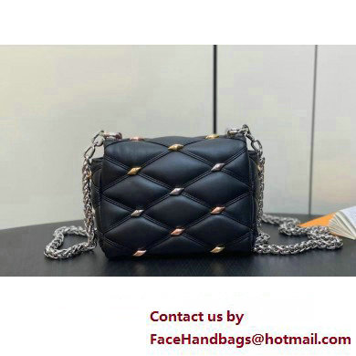 Louis Vuitton Lambskin Pico GO-14 Bag with metal studs M24246 Black 2024