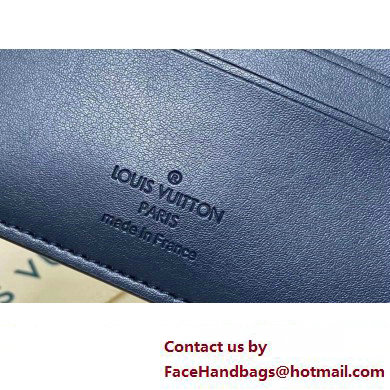 Louis Vuitton Monogram Shadow calfskin leather Multiple Wallet M83379 Ink Blue/White 2024