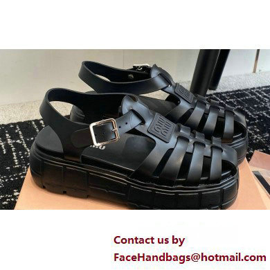 Miu Miu EVA platform sandals 5X709D Black 2024