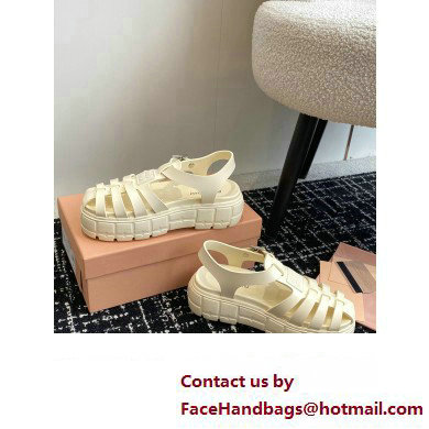 Miu Miu EVA platform sandals 5X709D Ivory 2024