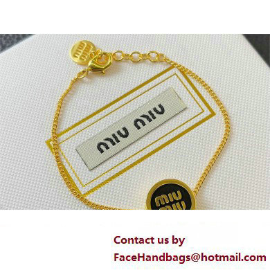 Miu Miu Enameled metal bracelet black 2024