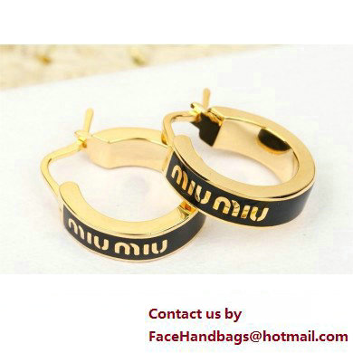 Miu Miu Enameled metal earrings black 2024 - Click Image to Close