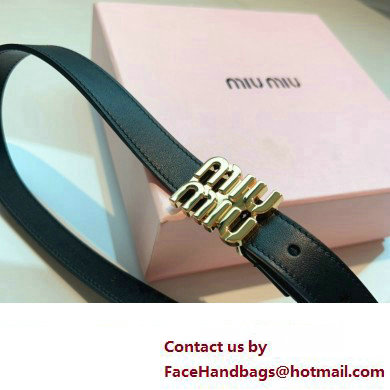 Miu Miu Width 2cm Leather Belt 5CC559 Black