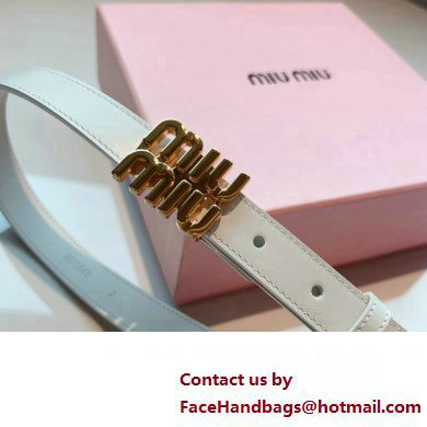 Miu Miu Width 2cm Leather Belt 5CC559 White