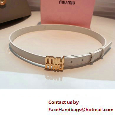 Miu Miu Width 2cm Leather Belt 5CC559 White