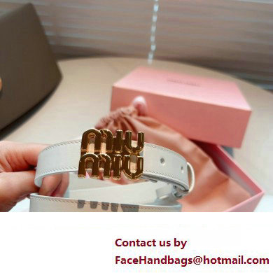 Miu Miu Width 2cm Leather Belt 5CC559 White