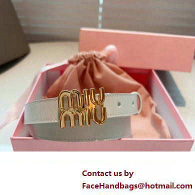 Miu Miu Width 2cm Leather Belt 5CC559 White