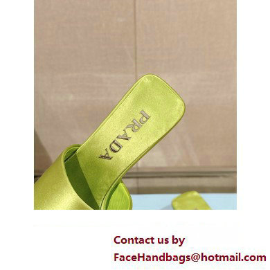 Prada Heel 3.5cm SATIN SLIDES 1XX725 Fern Green 2024