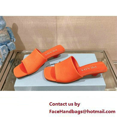 Prada Heel 3.5cm SATIN SLIDES 1XX725 ORANGE 2024