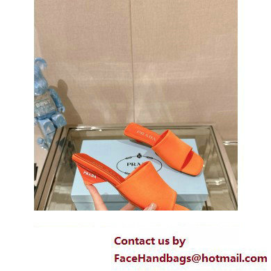 Prada Heel 3.5cm SATIN SLIDES 1XX725 ORANGE 2024