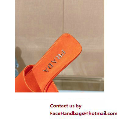 Prada Heel 3.5cm SATIN SLIDES 1XX725 ORANGE 2024