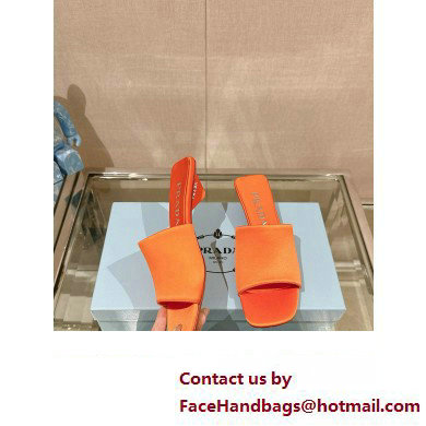 Prada Heel 3.5cm SATIN SLIDES 1XX725 ORANGE 2024