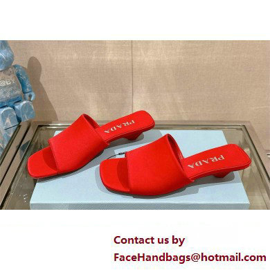 Prada Heel 3.5cm SATIN SLIDES 1XX725 RED 2024