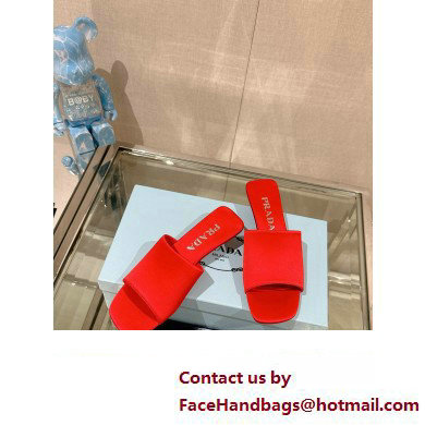 Prada Heel 3.5cm SATIN SLIDES 1XX725 RED 2024