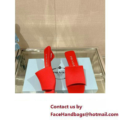 Prada Heel 3.5cm SATIN SLIDES 1XX725 RED 2024