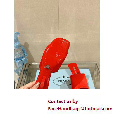 Prada Heel 3.5cm SATIN SLIDES 1XX725 RED 2024