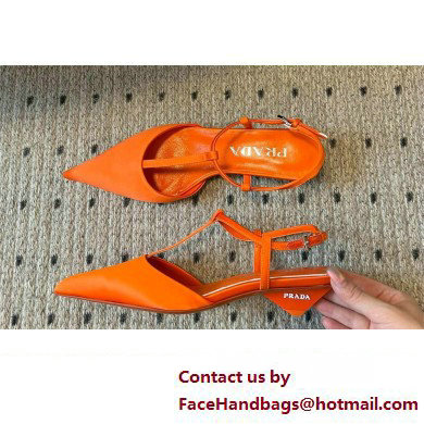 Prada Heel 3.5cm Satin slingback pumps ORANGE Spring 2024 - Click Image to Close