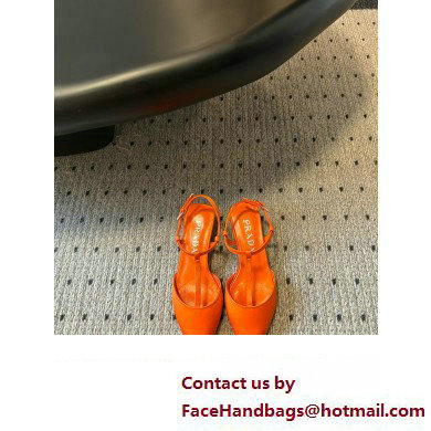 Prada Heel 3.5cm Satin slingback pumps ORANGE Spring 2024