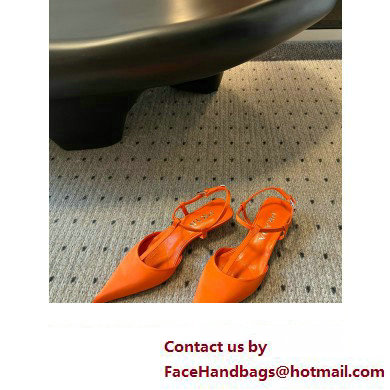 Prada Heel 3.5cm Satin slingback pumps ORANGE Spring 2024