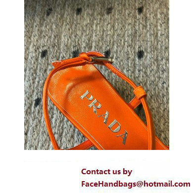 Prada Heel 3.5cm Satin slingback pumps ORANGE Spring 2024