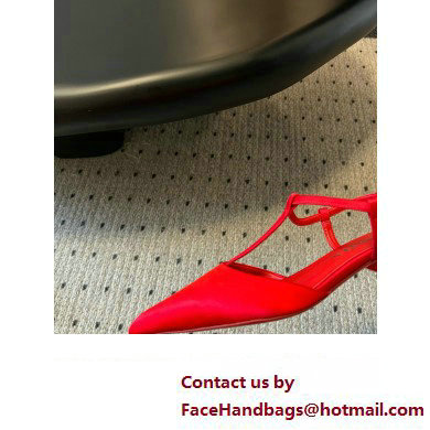 Prada Heel 3.5cm Satin slingback pumps RED Spring 2024