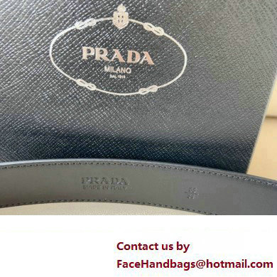 Prada Width 3.4cm Leather Reversible Belt Black 2024