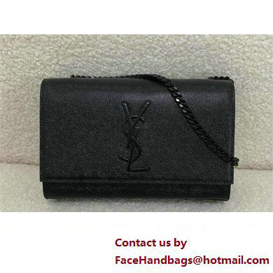 Saint Laurent kate small in grain de poudre embossed leather so black 2024(original quality)