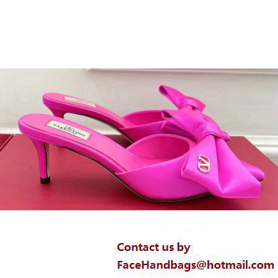 Valentino Heel 6cm Un Chateau Bow Mules Satin Fuchsia 2024