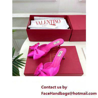 Valentino Heel 6cm Un Chateau Bow Mules Satin Fuchsia 2024