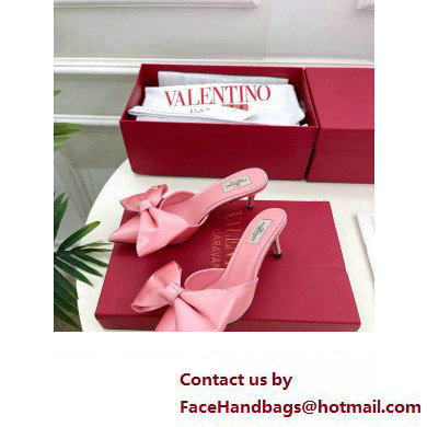 Valentino Heel 6cm Un Chateau Bow Mules Satin Pink 2024